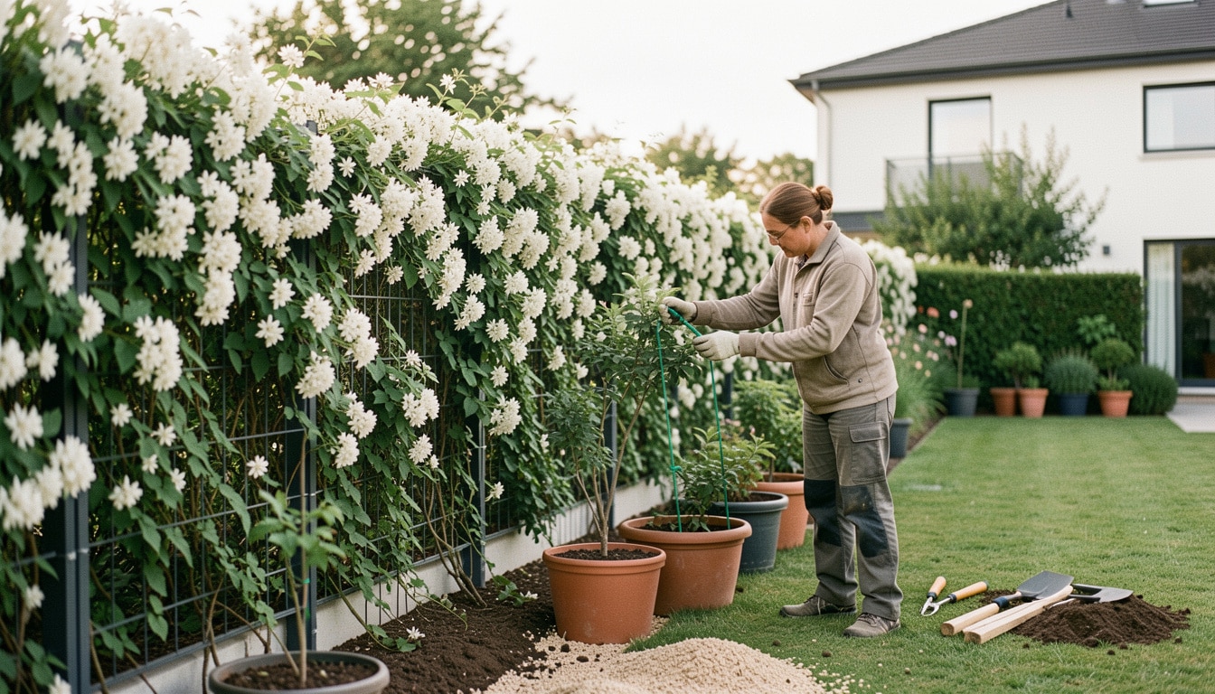 Clôture végétalisée au jardin : plantes, pose et coût